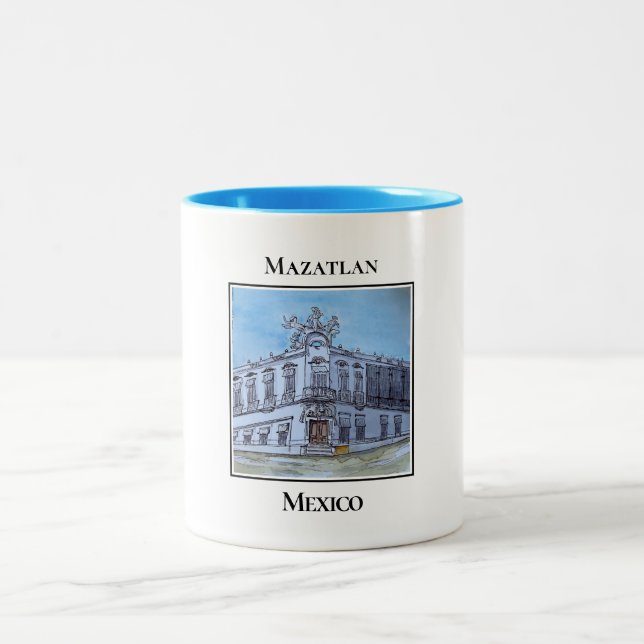 Neoclassical Architecture in Historic Mazatlan  Two-Tone Coffee Mug (Center)
