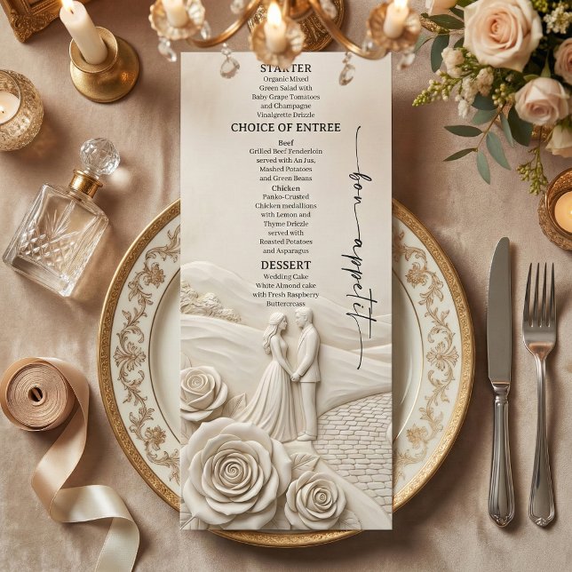 Neoclassical Cream Garden Romance Wedding Menu (Creator Uploaded)