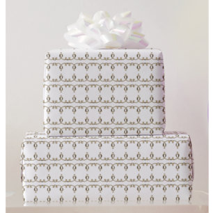 Neoclassical Gold Ornamental Lily Pattern Wedding  Wrapping Paper