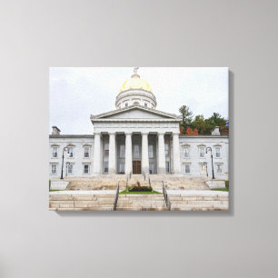 neoclassical state capitol building in montpelier  canvas print