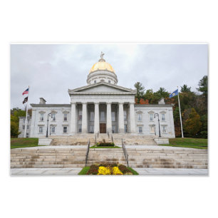 neoclassical state capitol building in montpelier photo print