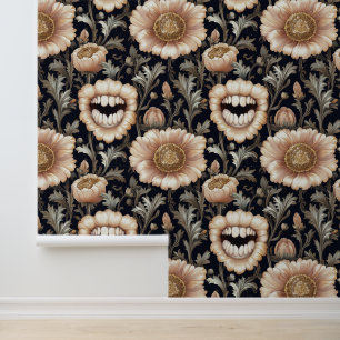 Neoclassicism Flowered Teeh Dental Clinic Decor Wallpaper