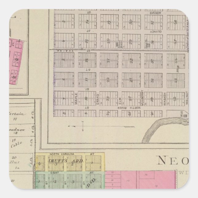 Neodesha, La Fontaine, Coyville, Altoona, Kansas Square Sticker (Front)