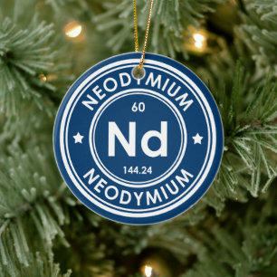 Neodymium Element Blue Ceramic Ornament