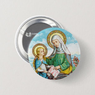 NeoGothic St. Anne and Young Mary (SAU 29) 6 Cm Round Badge