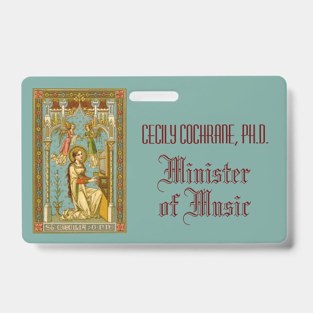 NeoGothic St. Cecilia of Rome (BNG 02) Badge ID Badge (Front)