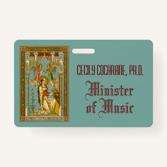 NeoGothic St. Cecilia of Rome (BNG 02) Badge ID Badge (Front)