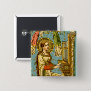 NeoGothic St. Cecilia of Rome (detail; BNG 02) 15 Cm Square Badge