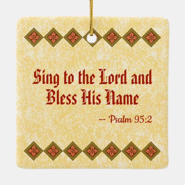 NeoGothic St. Cecilia of Rome (detail; BNG 02) Cer Ceramic Ornament (Back)