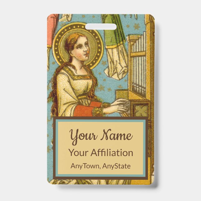 NeoGothic St. Cecilia of Rome (detail; BNG 02) ID Badge (Front)