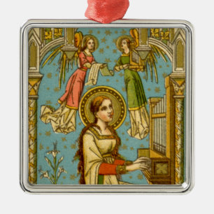 NeoGothic St. Cecilia of Rome (detail; BNG 02) Metal Tree Decoration