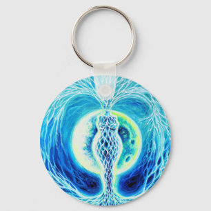Neolithic goddess with moon key ring