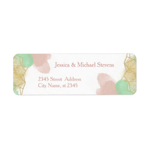 Neomint blush gold watercolor geometrical