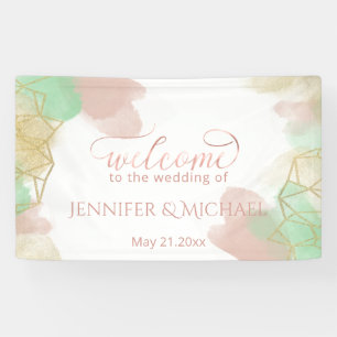 Neomint blush gold watercolor geometrical banner