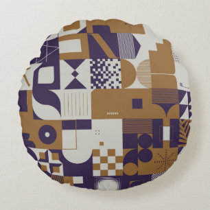 Neomodern aesthetics of brutalism design poster co round cushion