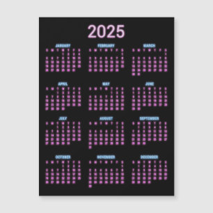 Neon 2025 Calendar