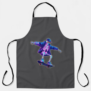 Neon 3D Skeleton Skateboarding – Funny Streetwear Apron