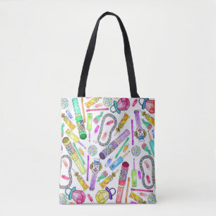 Neon 80's 90's Retro Funny Candy Pattern Tote Bag