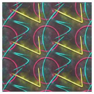 Neon 80s Abstract Geometric Pattern Fabric
