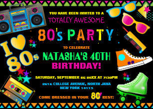 1980s Invitations Zazzle Uk