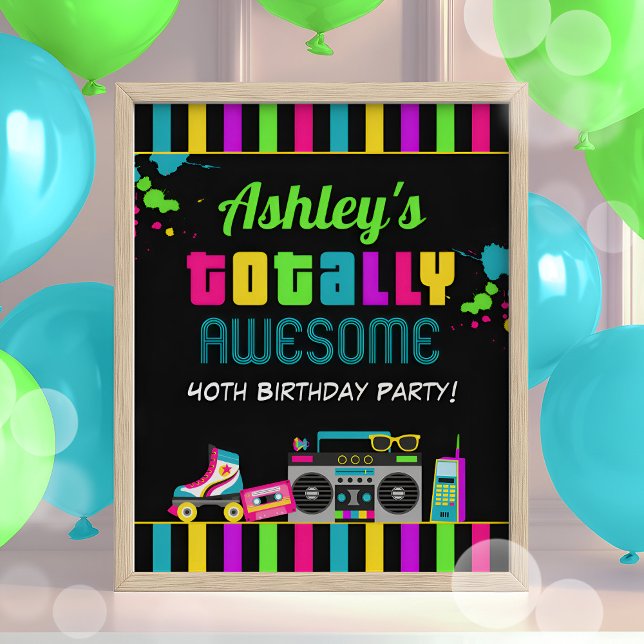 Neon 80s Birthday Party Sign (Creator Uploaded)
