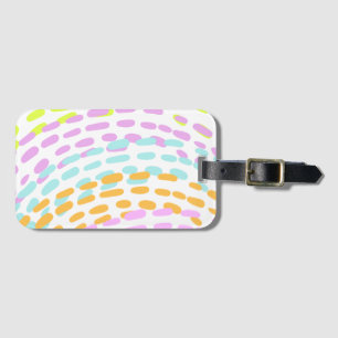 Neon 80's colours in animal print luggage tag