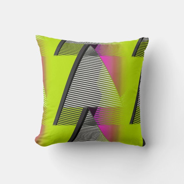 Neon 80s Pattern Cushion (Front)