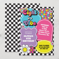 Neon 90s Retro Eight is a Vibe 8th Birthday