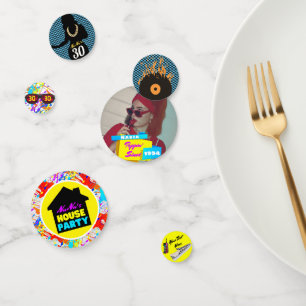 Neon 90's Retro Hip Hop House Party Colourful Phot Confetti