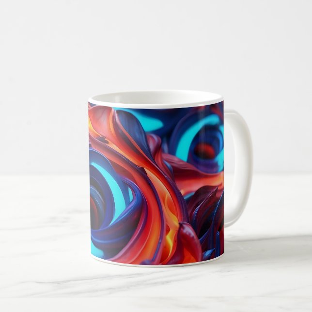 Neon abstract art coffee mug (Front Right)