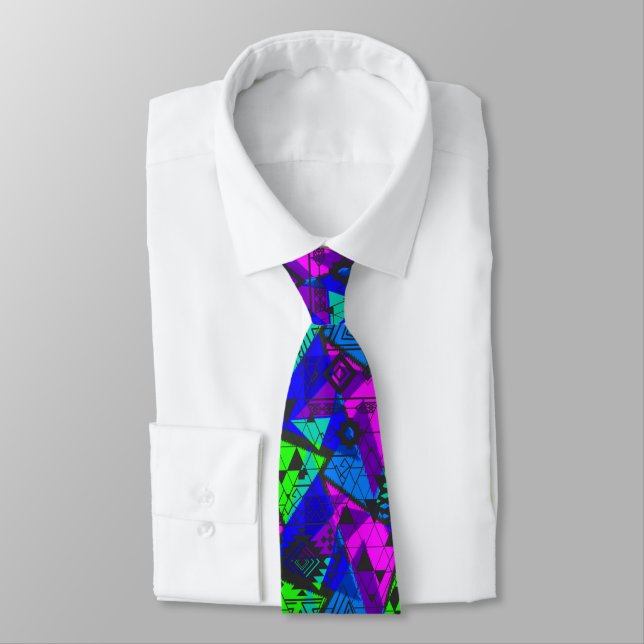 Neon abstract, bright, geometric . tie (Tied)