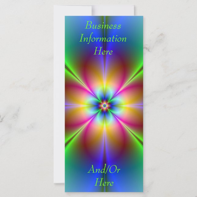 Neon Abstract Daisy Bookmark Rack Card (Front)