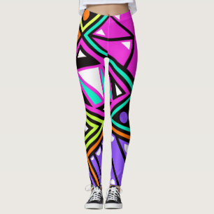 neon abstract leggings
