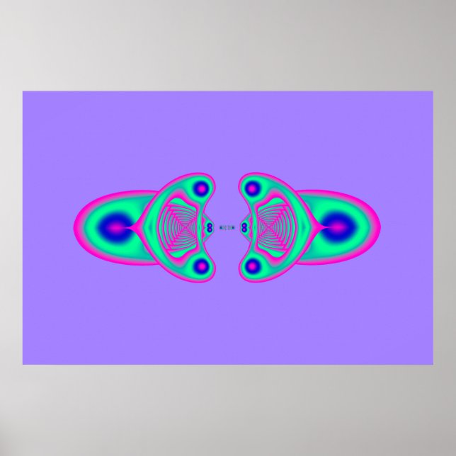 Neon Abstract Shapes Poster (Front)