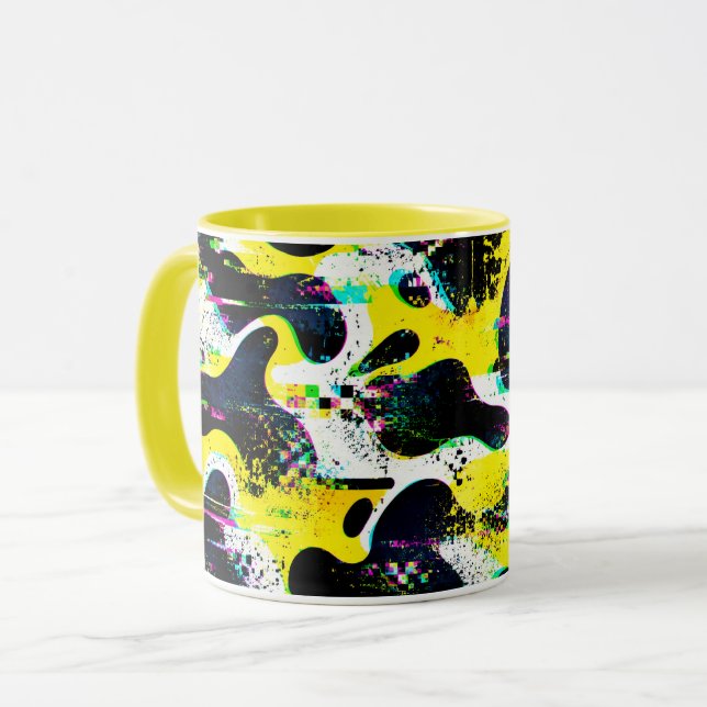 Neon Abstract Splatter Pattern Mug (Front Left)