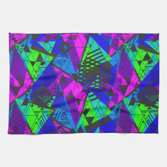 Neon abstract . tea towel (Horizontal)