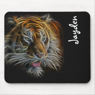 Neon Abstract TigerHead Mouse Mat