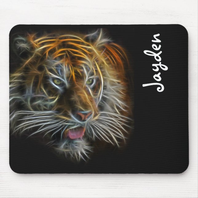 Neon Abstract TigerHead Mouse Mat (Front)