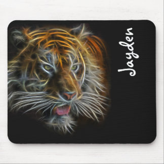 Neon Abstract TigerHead Mouse Pad