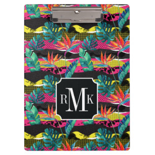 Neon Abstract Tropical Texture Pattern Clipboard