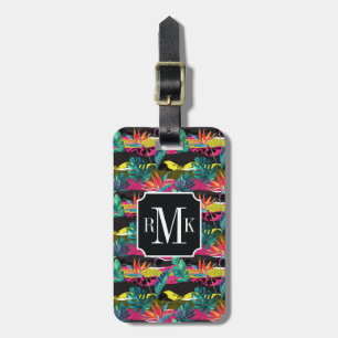 Neon Abstract Tropical Texture Pattern Luggage Tag