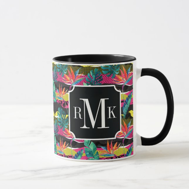 Neon Abstract Tropical Texture Pattern Mug (Right)