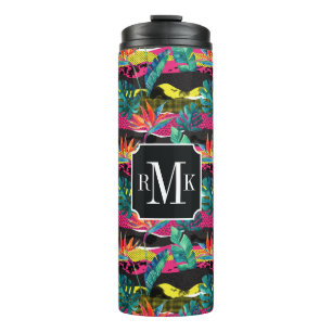 Neon Abstract Tropical Texture Pattern Thermal Tumbler