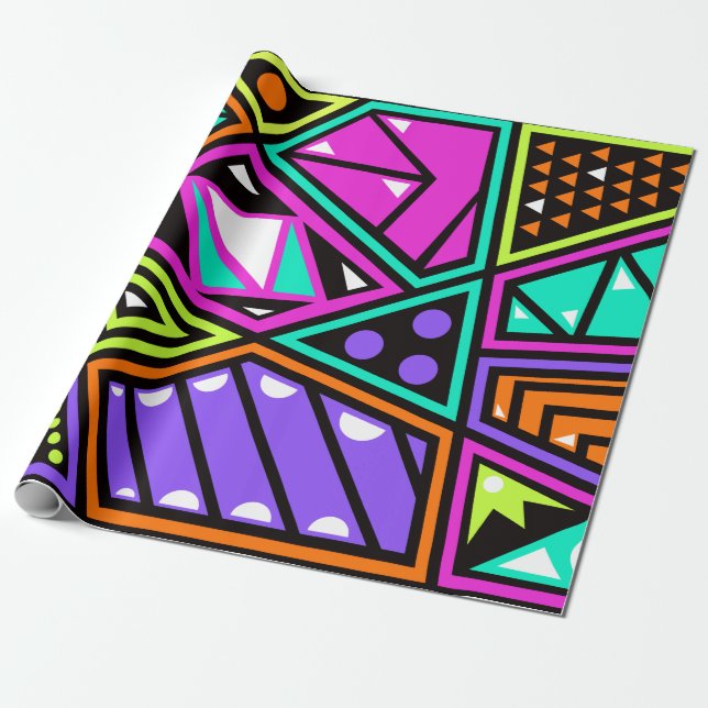 neon abstract wrapping paper (Unrolled)