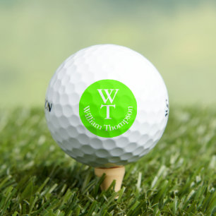 Neon Acid Green Golf Ball with Name