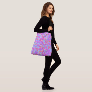 Neon Acid Trip Marble  Crossbody Bag