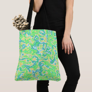Neon Acid Trip Marble Tote Bag