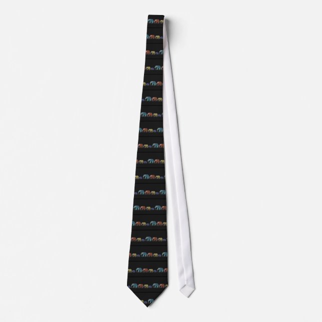 Neon African Elephant Walk Tie (Front)