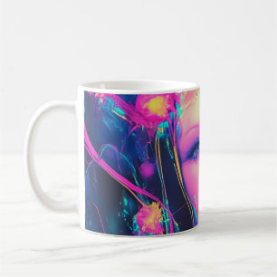 Neon Alien Goddess Coffee Mug