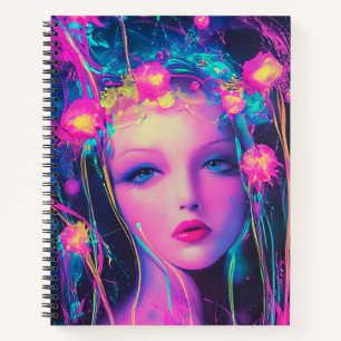 Neon Alien Goddess  Notebook